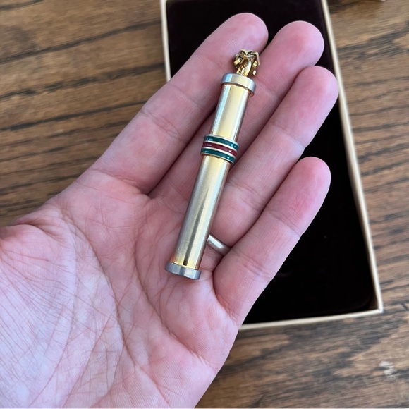 Vintage Gucci Gold Perfume Bottle Pendant Necklace Sherry Line With Box! - Picture 6 of 10